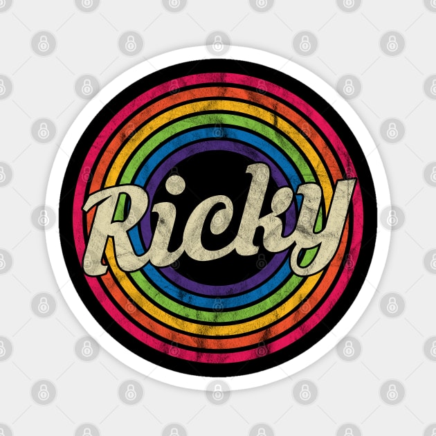 Ricky - Retro Rainbow Faded-Style Magnet by MaydenArt