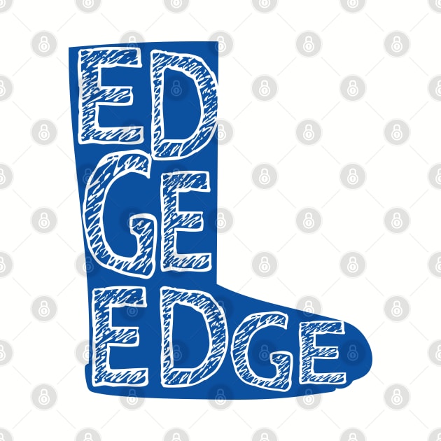 How do you say Buttigieg? Drawing of Boot in blue with distressed text by YourGoods