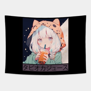 Anime Boba Tea Kawaii Tapestry