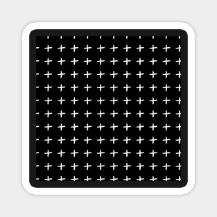 Black pattern with white pluses Magnet