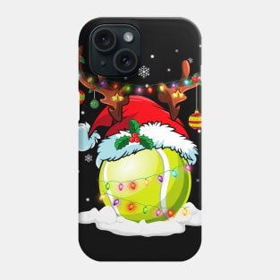 Reindeer Santa Hat Tennis Christmas Lights Xmas Phone Case