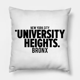 University Heights Bronx Typography Tee Pillow