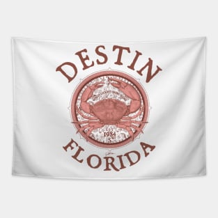 Destin, Florida, with Stone Crab on Wind Rose Tapestry