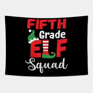 Cute Fifth Grade Elf Squad Teacher Christmas Tapestry