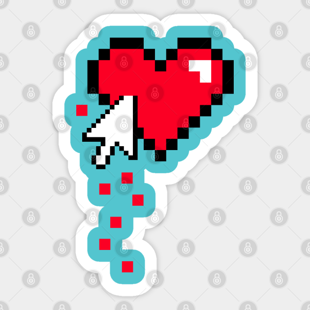 Wounded 8 Bits Heart Heart Pegatina Teepublic Mx