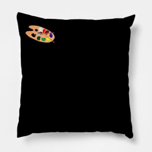 Small Wooden Artist Palette (Black Background) Pillow