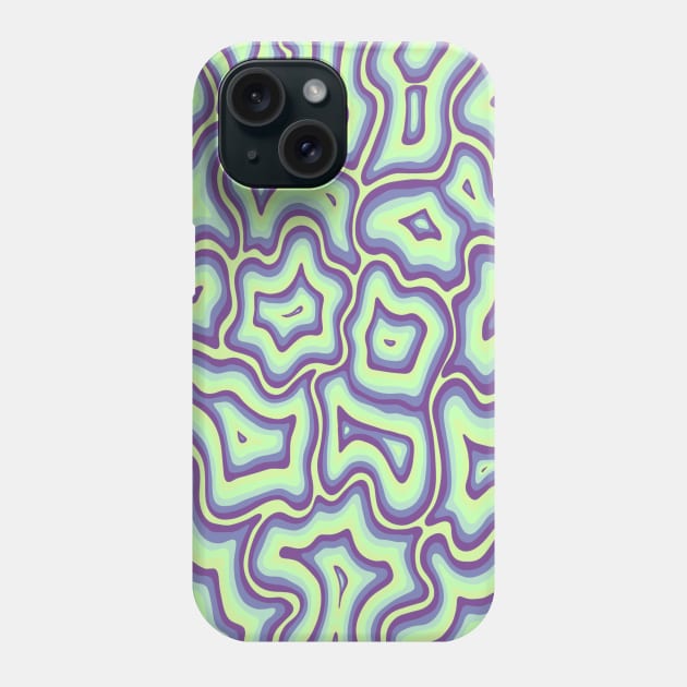 Green and Purple Groovy Liquid Marble Swirl Phone Case by Velvet Earth