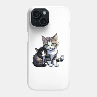 Cozy Companions: Mother Cat and Kitten Phone Case