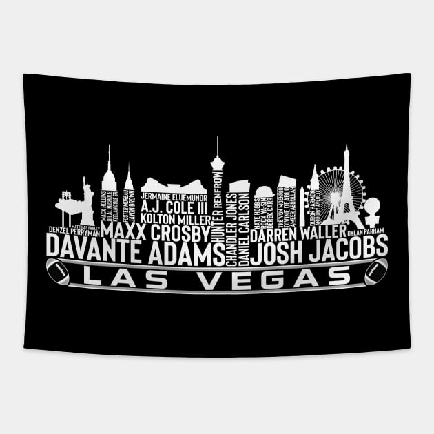 Las Vegas Football Team 23 Player Roster, Las Vegas City Skyline Tapestry by Legend Skyline