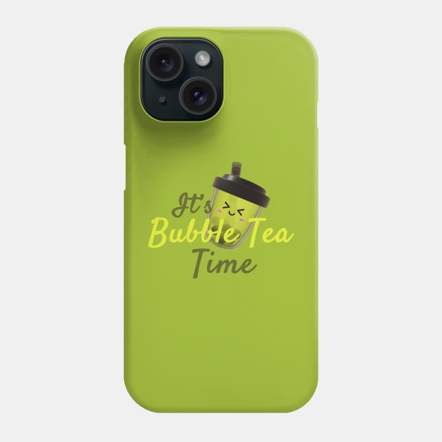 Green Tea Bubble Tea Time! Phone Case by Pakanese_Art