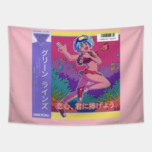 Vaporwave aesthhetic anime girl summer Tapestry