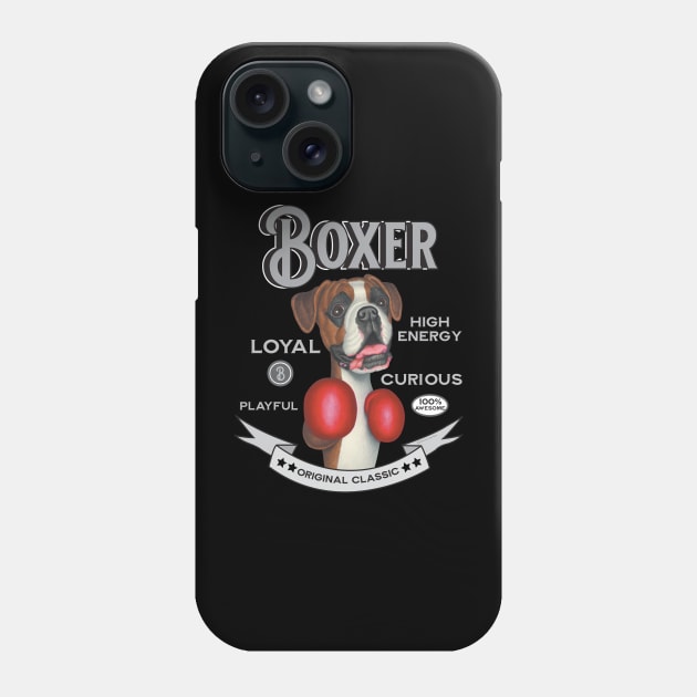 Boxer wearing boxing gloves Phone Case by Danny Gordon Art