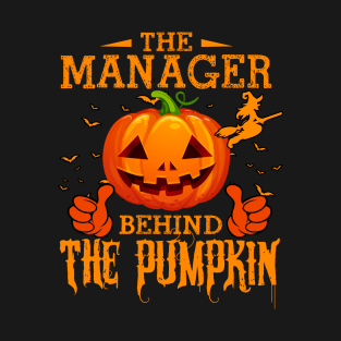 Mens The CHEF Behind The Pumpkin T shirt Funny Halloween T Shirt_MANAGER T-Shirt