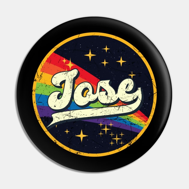 Jose // Rainbow In Space Vintage Grunge-Style Pin by LMW Art