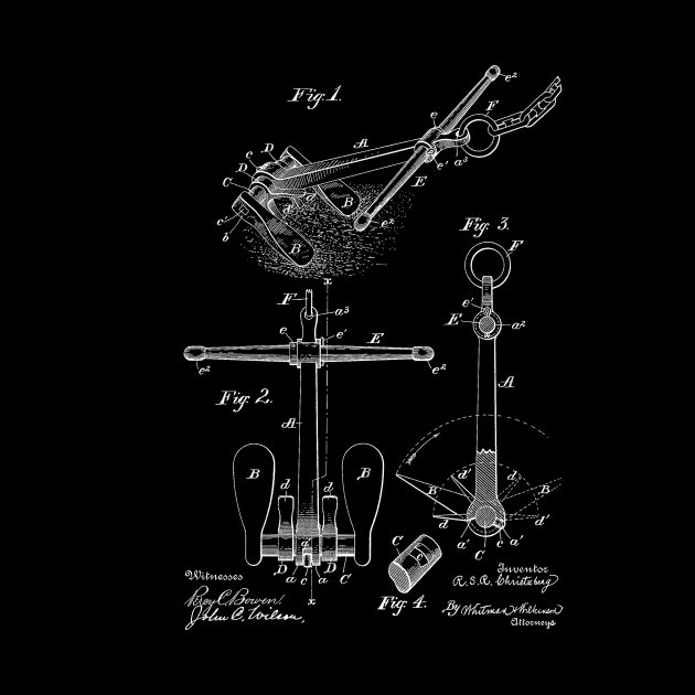 Anchor Vintage Patent Hand Drawing by TheYoungDesigns