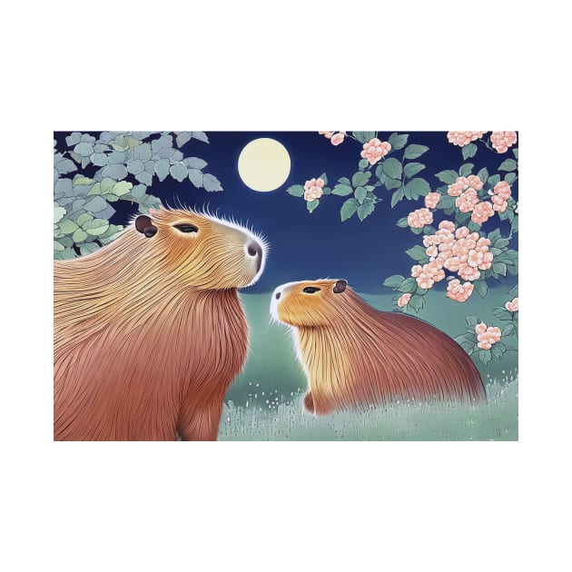 Capybara Ukiyo-e by cloudart2868