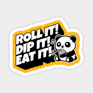 Panda Eating Sushi Magnet