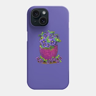 Purple Violets in a Planter Phone Case