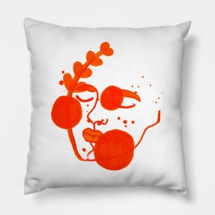 Orange Face Pillow