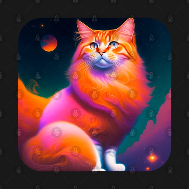 Galaxy Orange Cat Coloful by igzine