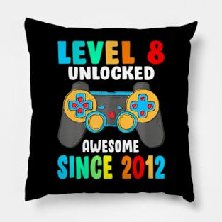 Level 8  Awesome Since 2012-8th Birthday Pillow