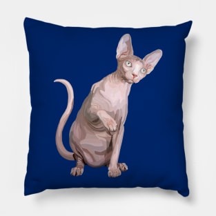 Elegant Sleek and Curious Sphynx Cat Pillow