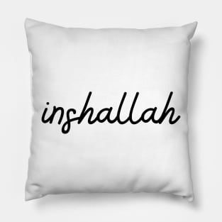 inshallah - black Pillow