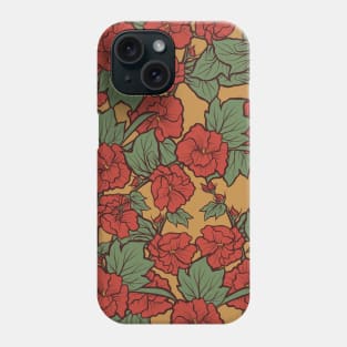 Red Poppy Vintage Pattern Phone Case