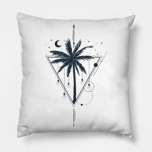 Palms With Lightbulb. Geometric Style Pillow