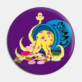 Octopus in a cookie jar (yellow with rings) Pin