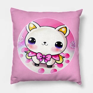 Blossom Bubbles: The Rosy Sakura Kitten Pillow