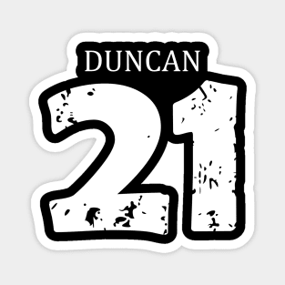 Tim Duncan Black Distressed Jersey Number 21 D9 SASTD2 Magnet