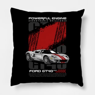 Vintage V8 GT40 Car Pillow