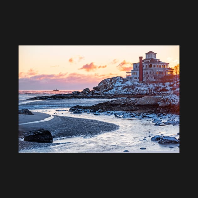 Frosty Morning on Good Harbor Beach Gloucester MA Mansion by WayneOxfordPh