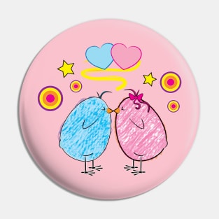 Chicks in Love Pin