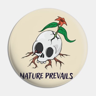 Nature Prevails Cracked Skull Pin