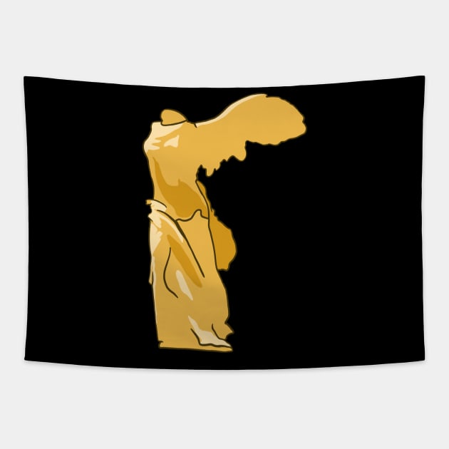 Winged Victory of Samothrace - Golden Version Tapestry by isstgeschichte