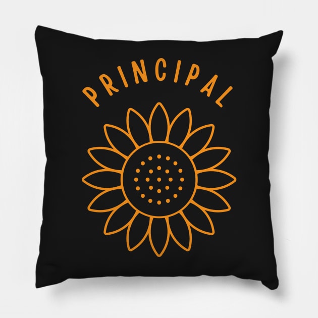 Minimalist sunflower back to school Principal Pillow by tziggles