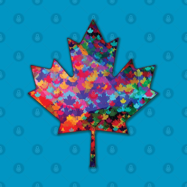 Rainbow Mosaic Canada Maple Leaf by NaturalDesign