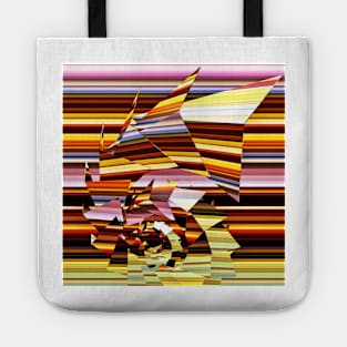 Fractured Spiral on Stripes Tote