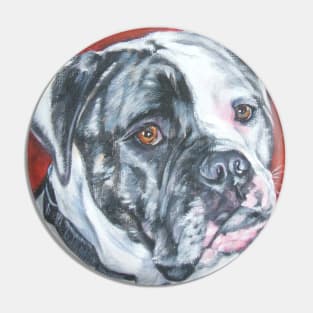 American Bulldog Fine Art Painting Pin