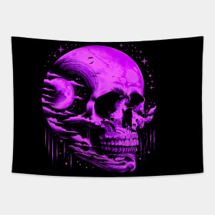 Aesthetic Skull | Moon Skull | Lunar Skull | Purple Skull Tapestry