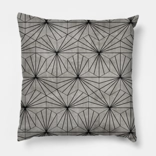 Hexagonal Pattern - Grey Concrete Pillow