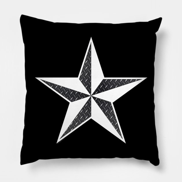 Nautical Star - Diamond Plate Pillow by RainingSpiders