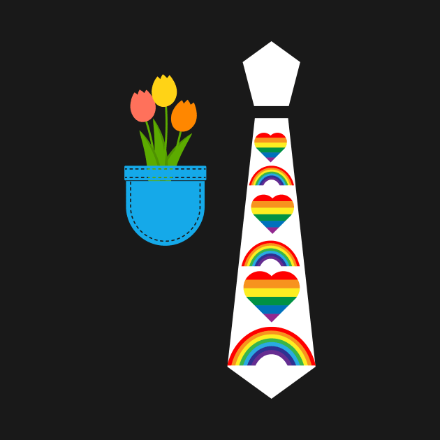 Gay Pride Parade little rainbows tie tux costume with tulips by Artstastic