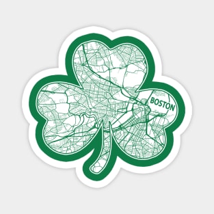 BOSTON SHAMROCK STREET MAP BOSTON IRISH ST PATTY Magnet