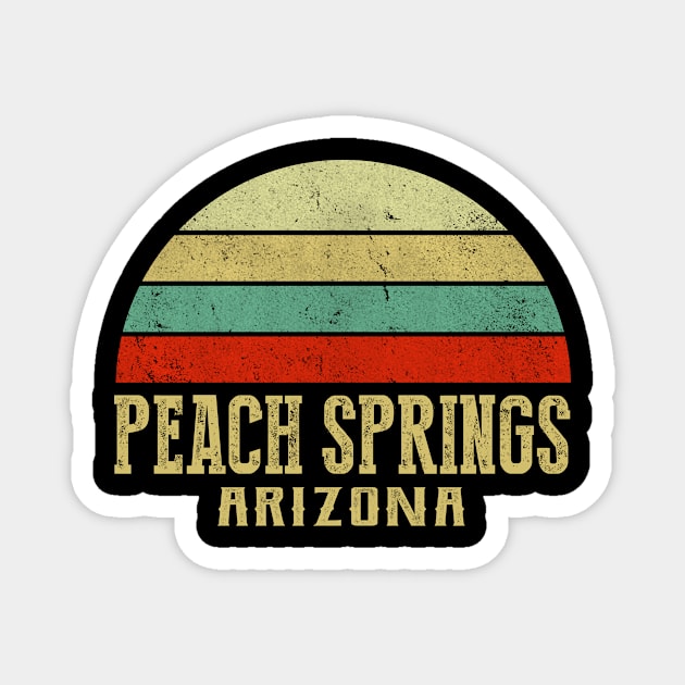 Peach Springs Arizona Vintage Retro Sunset Magnet by Curry G