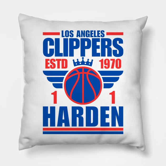 Los Angeles Clippers Harden 1 Basketball Retro Pillow by ArsenBills