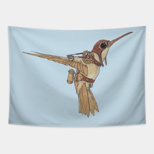 Steampunk Hummingbird Tapestry