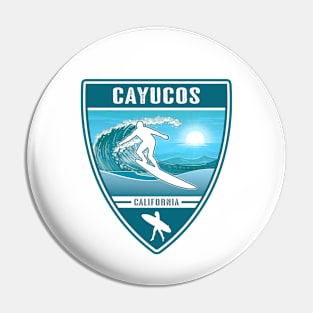 Surf Cayucos California Pin